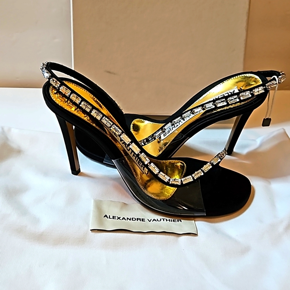 Brand New Authentic Alexander Vauthier crystal embellished stiletto shoes Size 6
